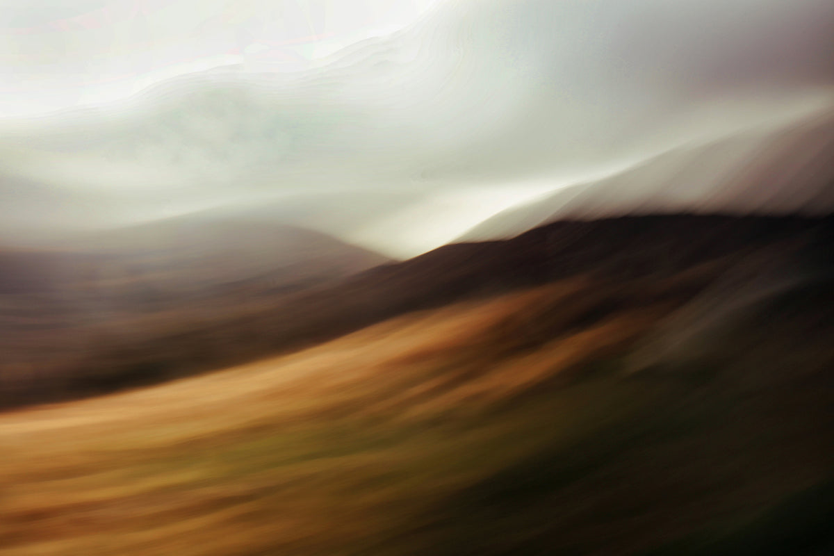 Abstract Irish landscape photograph in gold and dark earth tones – Talamh no. 2 by Lisa Wiltse